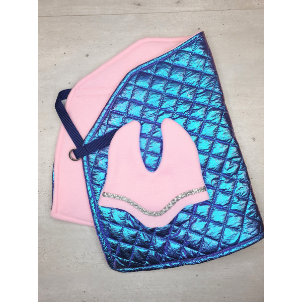 Deken -set roze blauw-