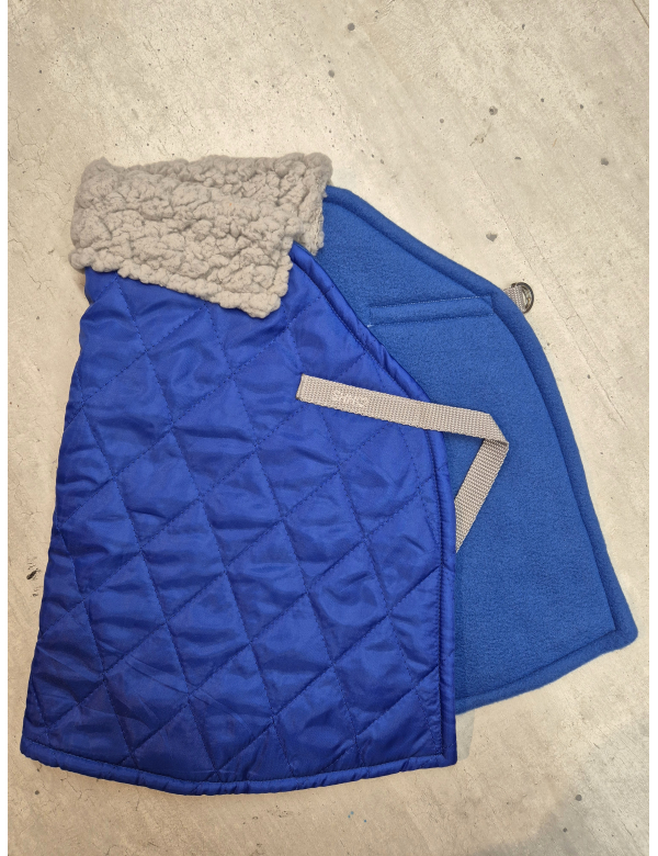 Deken -blauw met bontje-